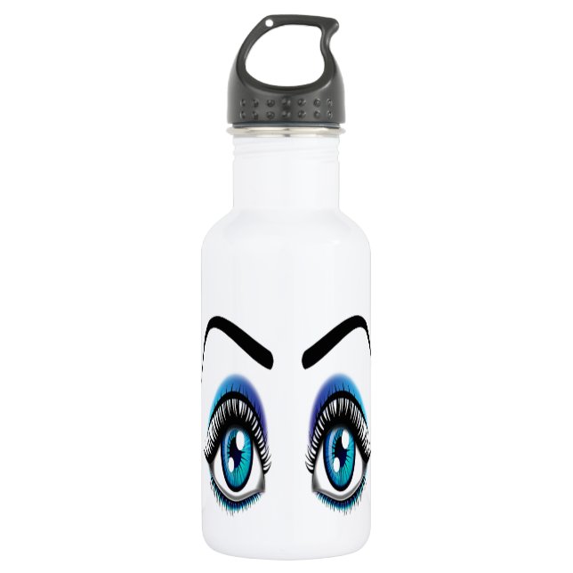 Big Blue Eyes Stainless Steel Water Bottle Edelstahlflasche (Vorderseite)