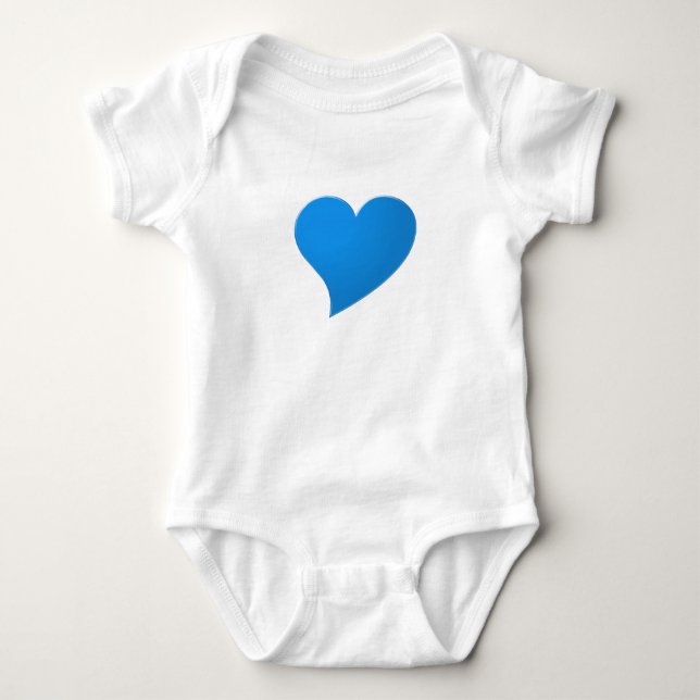 Big Blue Heart, Liebe, Weiß Baby Strampler (Vorderseite)