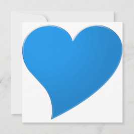 Big Blue Heart, Liebe, White Valentine's Day Card