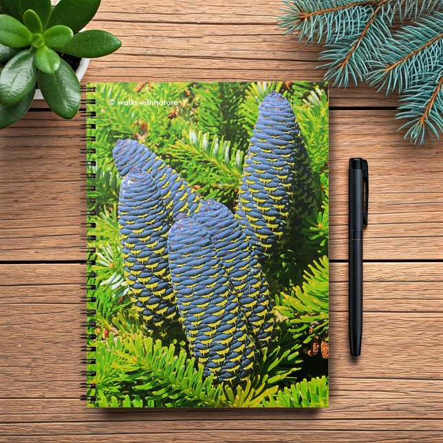 Big Blue Korean Fir Cones Notizblock (Big Blue Korean Fir Pinecones Journal Cover Photo)