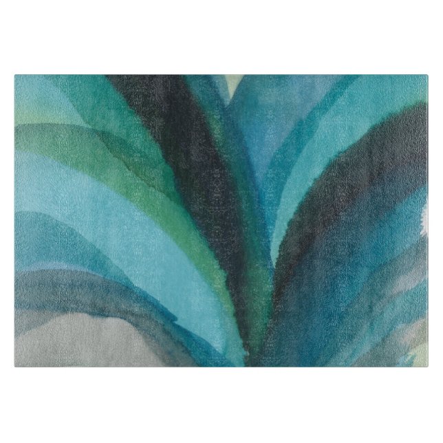 Big Blue Leaf I Schneidebrett (Vorderseite)