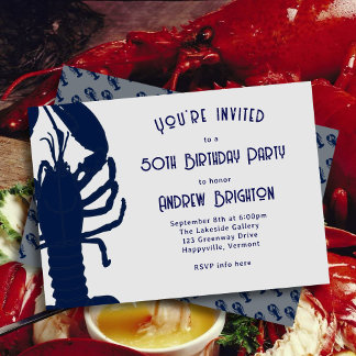 Big Blue Lobster - Einladung zur Geburtstagsparty