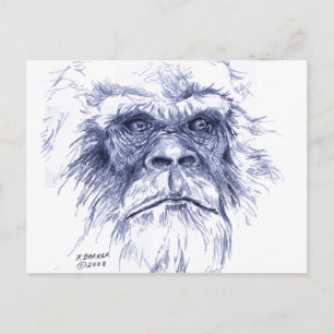 Big Blue Sasquatch Postkarte