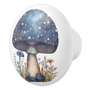Big Blue Toadstool Keramikknauf