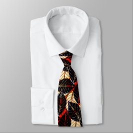 Big Bold African Rainforest Print Red and Black Krawatte