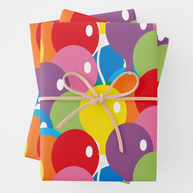 Big Bold Balloons Grundfarben Geschenkpapier Set (Beispiel)