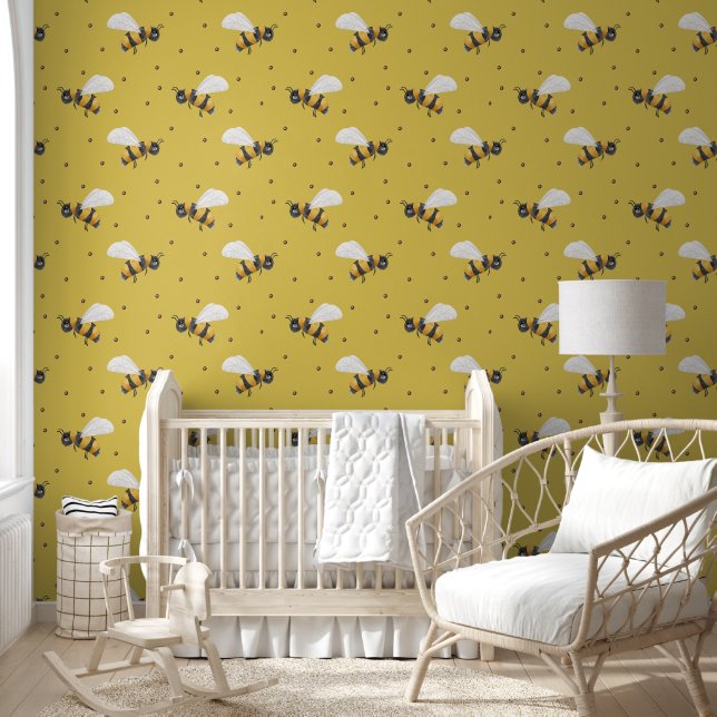 Big Bold Bee Pattern Tapete (Kinder)