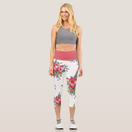 Big Bold Blume Muster Capri Leggings