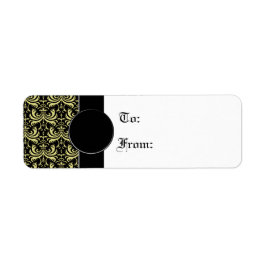 Big Bold Damask (Golden) (Monogramm)