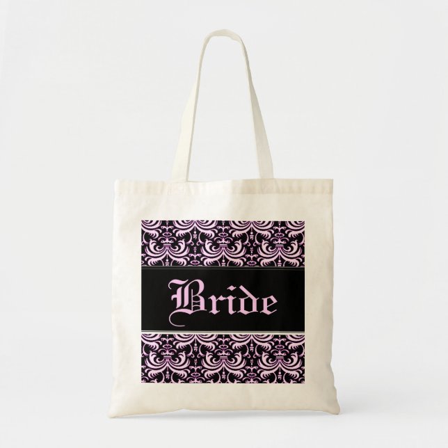 Big Bold Damask (Pink) (Hochzeit) Tragetasche (Vorne)