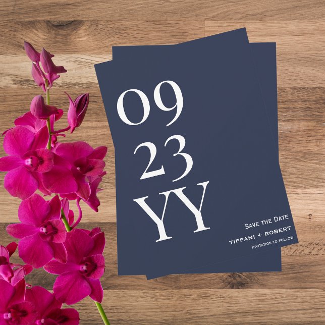Big Bold Date Navy Blue Save The Date (Von Creator hochgeladen)