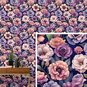 Big Bold und Beautiful Soft Dunkel Lila Mauve Oran Tapete