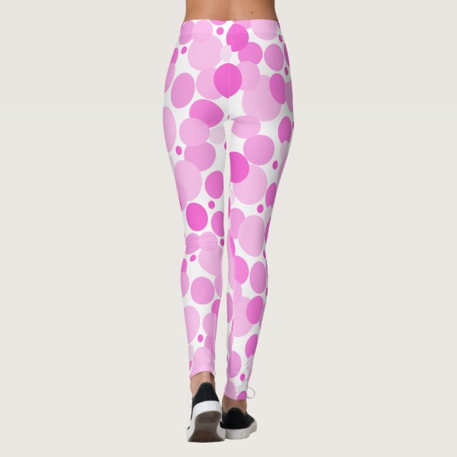 Big, Bold, Variegated Pink Polka Dots AH2015 Leggings (Rückseite)