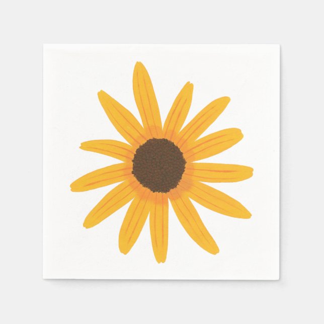 Big Bold Yellow Sunflower Paper Napkins Serviette (Vorderseite)