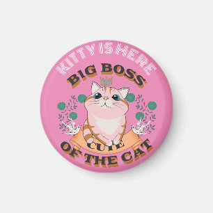 BIG BOSS NIEDLICHER KATZE KANN PERSONALISIERTEN NA MAGNET