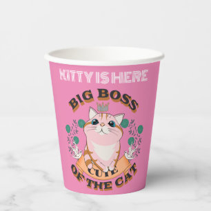 BIG BOSS NIEDLICHER KATZE KANN PERSONALISIERTEN NA PAPPBECHER