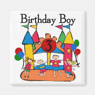 Big Bounce Boy 3. Geburtstag T Shirts und Geschenk Magnet