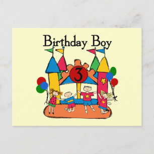 Big Bounce Boy 3. Geburtstag T Shirts und Geschenk Postkarte