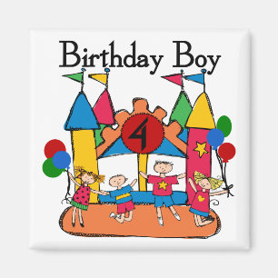 Big Bounce Boy 4. Geburtstag Tshirts und Geschenke Magnet