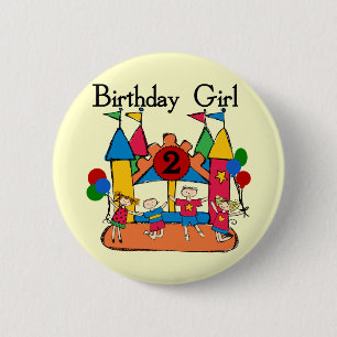Big Bounce Girl 2. Geburtstag Tshirts und Geschenk Button