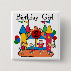 Big Bounce Girl 2. Geburtstag Tshirts und Geschenk Button