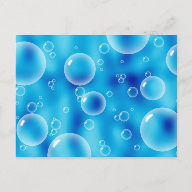 Big Bouncing Blue Bubbles Postkarte (Vorderseite)