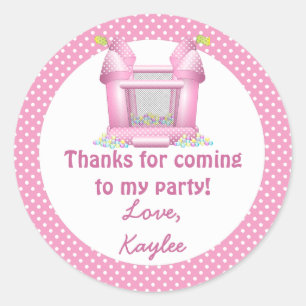 Big Bouncy Bounce House Geburtstag Vielen Dank Sti Runder Aufkleber