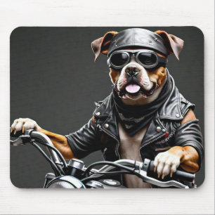 Big Boxer Dog auf Motorrad Mousepad