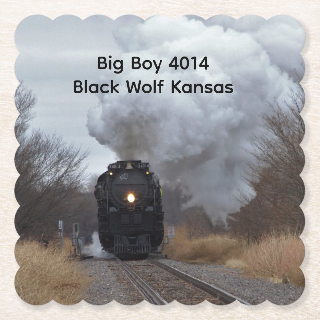 Big Boy 4014 Black Wolf Kansas-Papier-Untersetzer Untersetzer (Vorderseite)