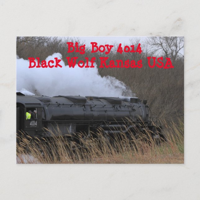 Big Boy 4014 Black Wolf Kansas USA. Postkarte (Vorderseite)