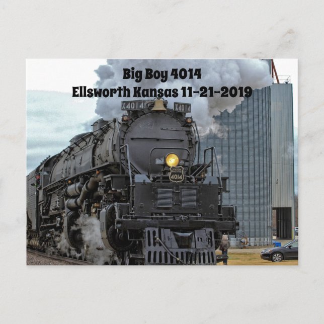 Big Boy 4014 Dampfzug Postkarte (Vorderseite)