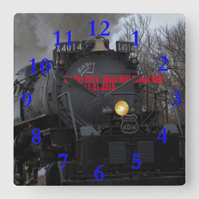 Big Boy 4014 Quadratische Wanduhr (Vorderseite)