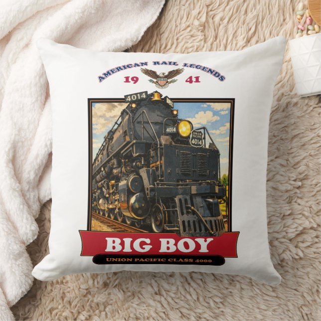 Big Boy 4014 Steam Locomotive Retro Illustration Kissen (Decke)