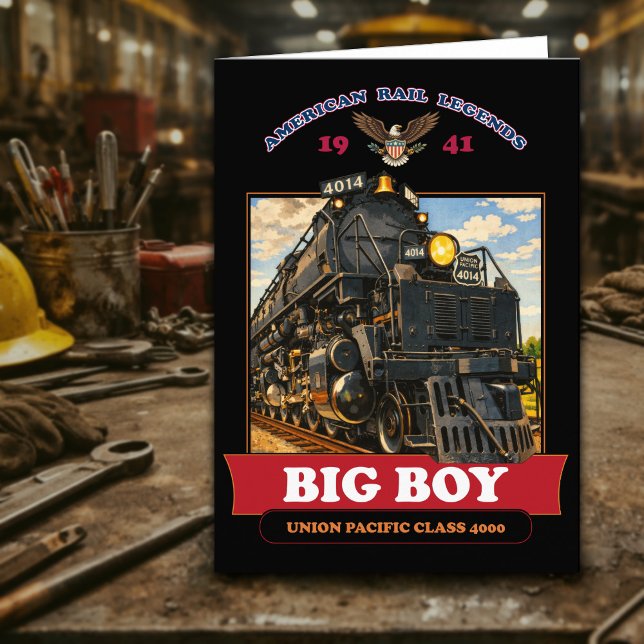 Big Boy 4014 Steam Locomotive Vintage Illustration Dankeskarte (Big Boy 4014 Steam Locomotive Vintage Illustration. Thank You Card)