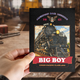 Big Boy 4014 Steam Locomotive Vintage Illustration Postkarte