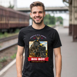 Big Boy 4014 Steam Locomotive Vintage Illustration T-Shirt