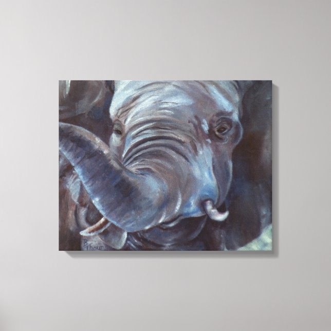 Big Boy Elephant Wrapped Canvas Print Leinwanddruck (Vorderseite)