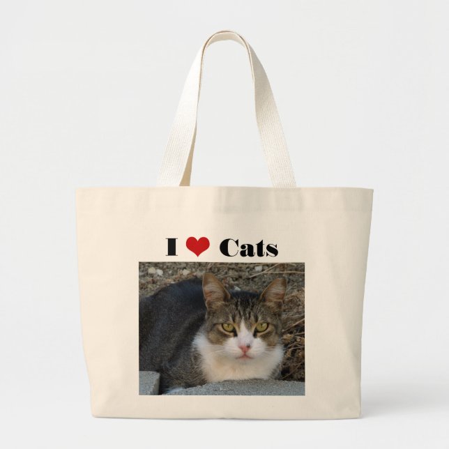 Big Boy I Liebe Cats Jumbo Tasche (Vorne)