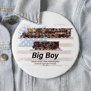 Big Boy Vintag Steam Train American Locomotive Button
