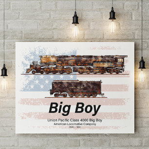 Big Boy Vintag Steam Train American Locomotive Fotodruck