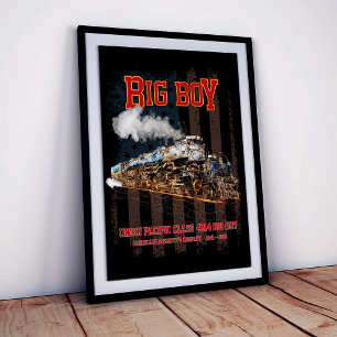 Big Boy Vintag Steam Train American Locomotive Poster