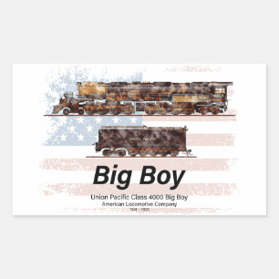 Big Boy Vintag Steam Train American Locomotive Rechteckiger Aufkleber