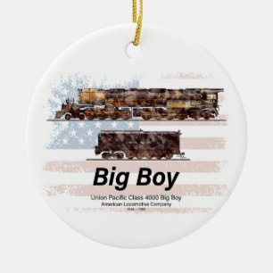 Big Boy Vintage-Dampflokomotive Amerikanische Loko Keramik Ornament