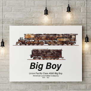 Big Boy Vintage-Dampflokomotive Amerikanische Loko Poster