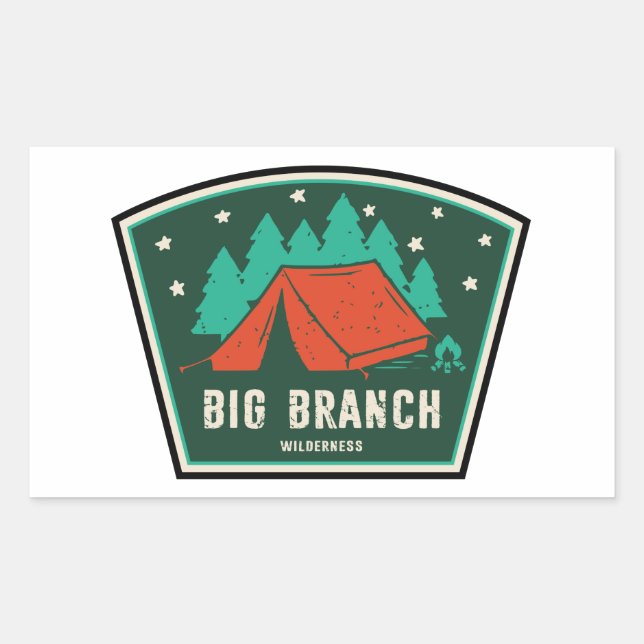 Big Branch Wilderness Vermont Camping Rechteckiger Aufkleber (Vorderseite)