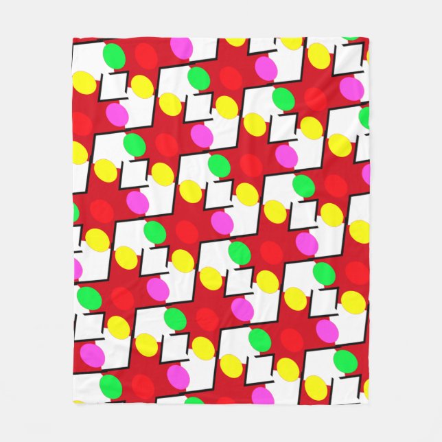 BIG BRIGHT BABY DOT PATTERN BUBBLY HAPPY FLEECEDECKE (Vorderseite)