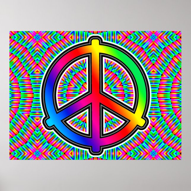 Big Bright Peace Sign Poster (Vorne)