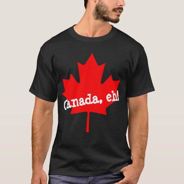 Big Bright Red Maple Leaf Kanada eh! T-Shirt (Vorderseite)