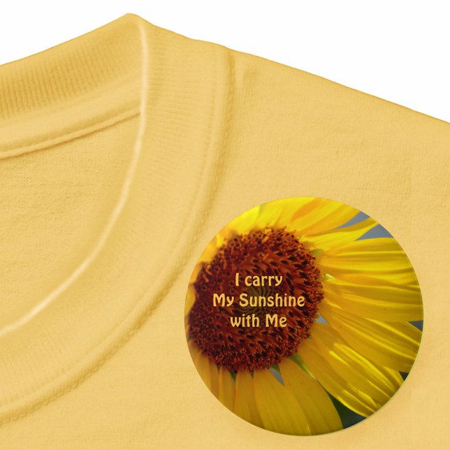 Big Bright Sonnenblumen Positive Vibes Floral Button (Von Creator hochgeladen)