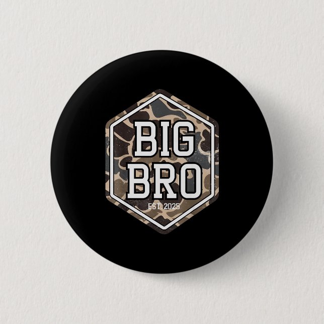 Big Bro 2025 Camo Hunting Camouflage Brother Annou Button (Vorderseite)